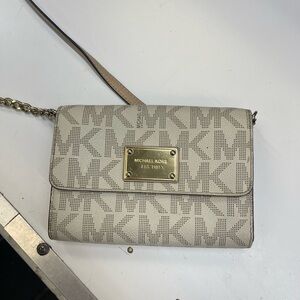 Michael Kors Beige Monogram Crossbody Bag